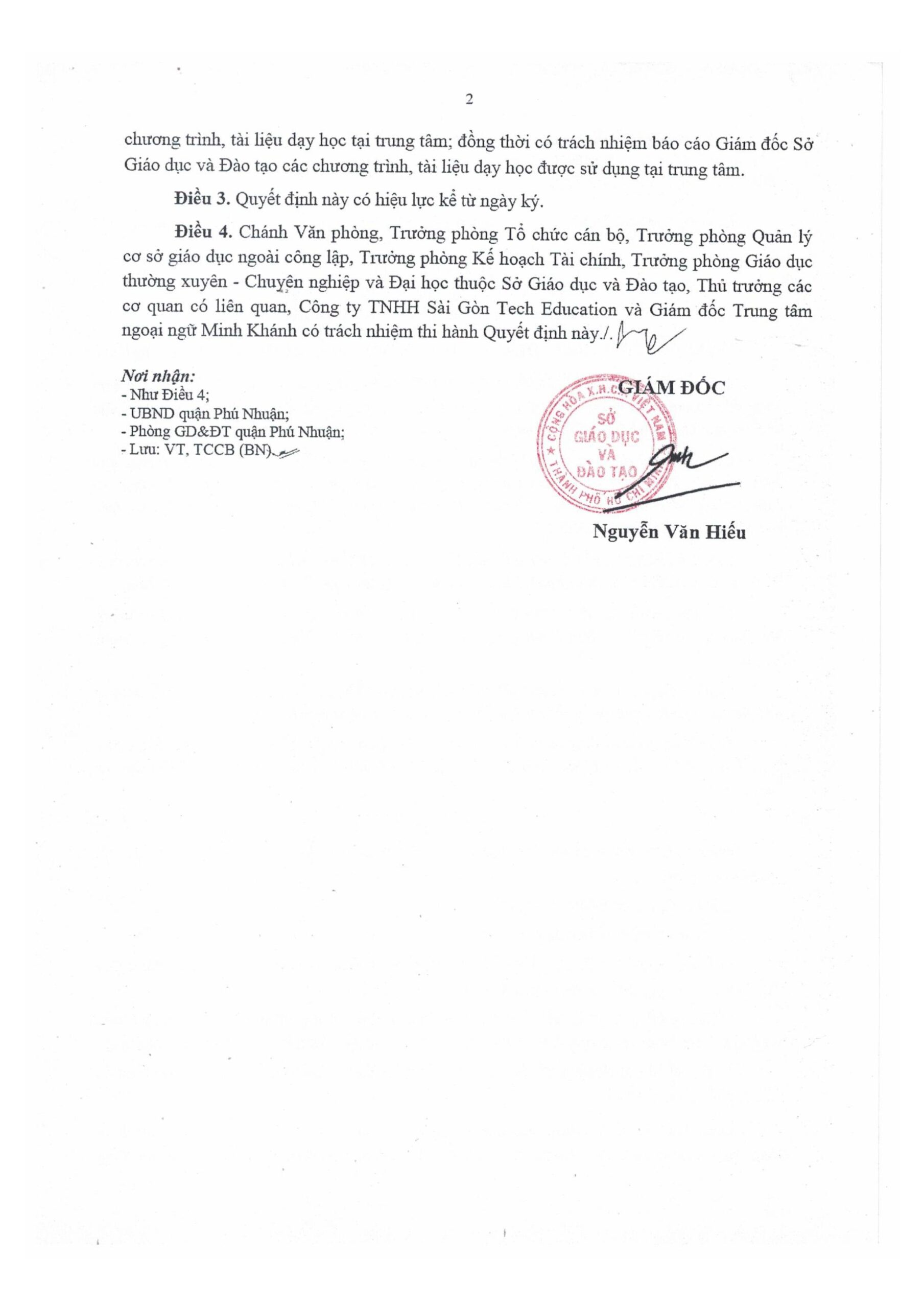 Giấy phép Hoạt động giáo dục 2